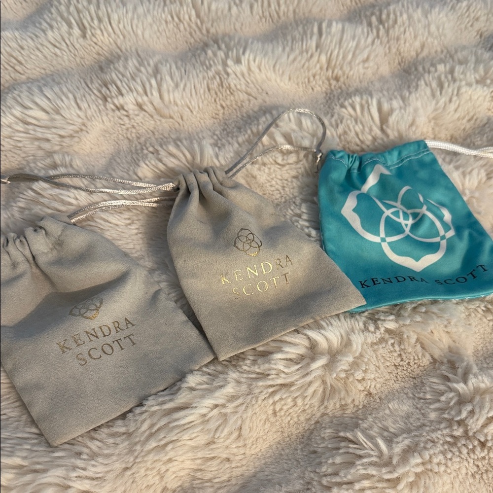Kendra Scott Gray and Teal Jewelry Pouches
